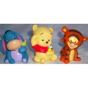  Disney Winnie the Pooh Tigger and Eeyore Bath Squeak Toys 