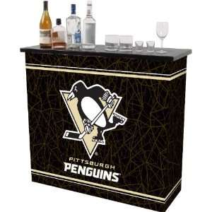  NHL Pittsburgh Penguins 2 Shelf Portable Bar w/ Case Electronics