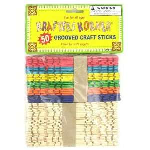  25 Packs of 50 Grooved Craft Sticks