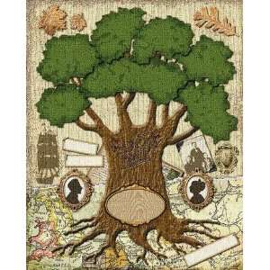  The Family Tree Embroidery Tapestry Wall Hanging 26 x 32 