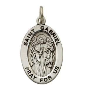 St Gabriel Sterling Silver Medal on 20 Chain Christian Jewelry Patron 