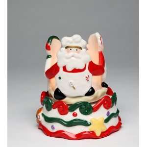  Holiday   Sweet Holiday   Santa w/Friends on Cake Tea Light 