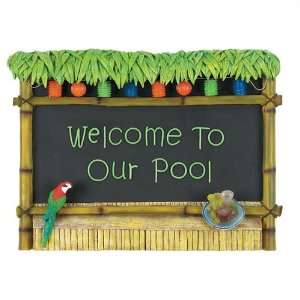 Welcome To Our Pool Tiki Bar Sign 