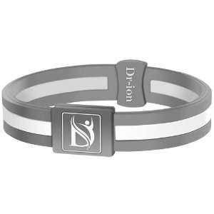 Negative Ion Performance Wristband Grey/White  Sports Anion Bracelet 