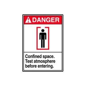 DANGER Labels CONFINED SPACE TEST ATMOSPHERE BEFORE ENTERING (W 