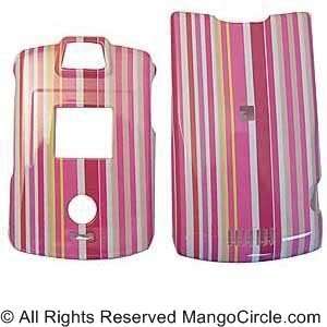   V3M RAZR FACEPLATE/COVER/CASE STRIPES PINK Cell Phones & Accessories