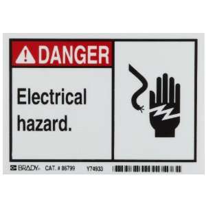   Machine And Equipment Label, Legend Danger, Electrical Hazard (Pack