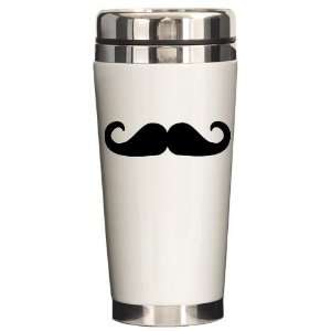 Beard   Mustache Humor Ceramic Travel Mug by   