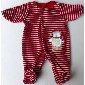   or Boy 3 Months, Babys First Christmas, Red and White Striped Romper