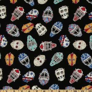  44 Wide Sew Sporty Hockey Masks Black Fabric By The Yard 