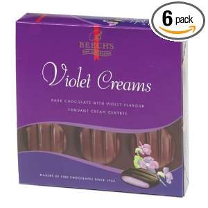 Beechs Chocolate Violet Creams, 3.52 Ounce Boxes (Pack of 6)  