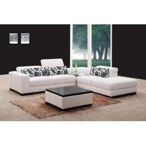  Miami White Fabric Sectional Sofa Set