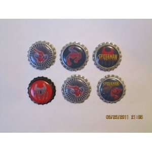  6 Spiderman Bottlecap Magnets