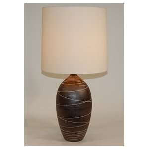  Home Claude Brown Etched Pottery Table Lamp