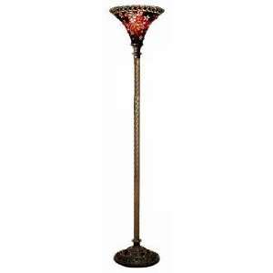   Vintage Star Tiffany Style Torchiere Floor Lamp