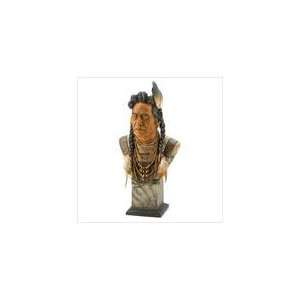   Tribal Shaman American Indian Bust Statue Home Decor
