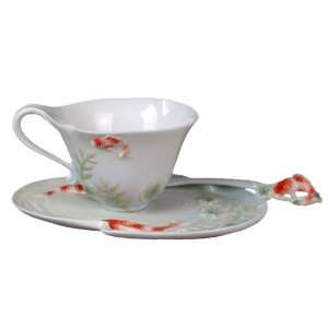  Koi Fish Porcelain Cup Set.