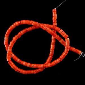  4mm orange turquoise heishi beads 16 strand