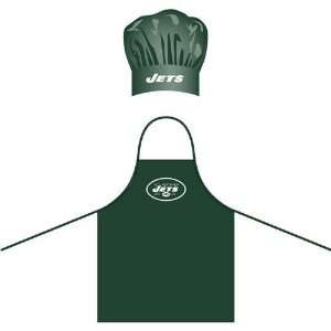  New York Jets NFL Barbeque Apron and Chefs Hat 