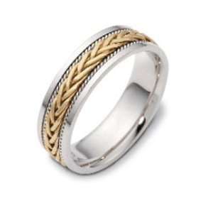  Dora 18K Two Tone Cable Woven Wedding Band Jewelry