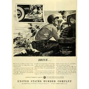  1945 Ad United States Rubber Co US Royal Tires WWII Combat Military 