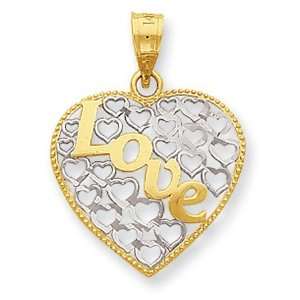  Heart Pendant With Love Script GEMaffair Jewelry