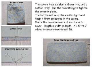 Below are pictures of the back of the sheets and how they are fitted 