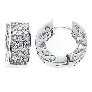   Gold Pave Diamond Huggie Hoop Earrings (0.15cttw, SI Clarity, H Color