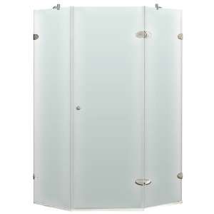   Frameless NeoAngle Frosted Glass Shower Enclosure, Nickel Home