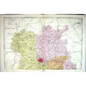   Map C1884 Shropshire England Shrewsbury Newport