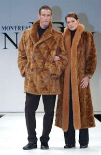NEW Mens Golden Mink Double Breasted Car Coat Jacket  