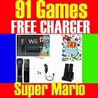   Wii CONSOLE SYSTEM 2 PLAYERS CHARGER 36 GAMES 045496880019  