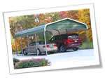 Carport photo of two vehicle carports starting at 18 foot wide