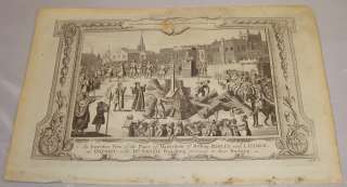 1784 Antique Print/MARTYRDOM OF THE BISHOPS/Book of Martyrs  