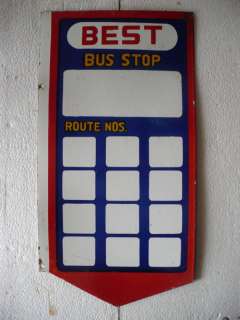 Vintage Porcelain/Enamel Sign   BEST Bus Stop  
