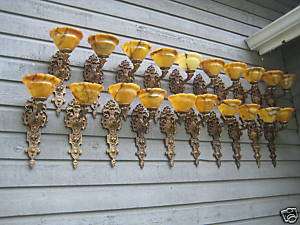 100s of WALL LIGHTS SCONCES CAST BRONZE & REAL ALABASTER SHADES  