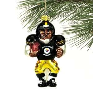  Pittsburgh Steelers Angry Football Player Glass Ornament 