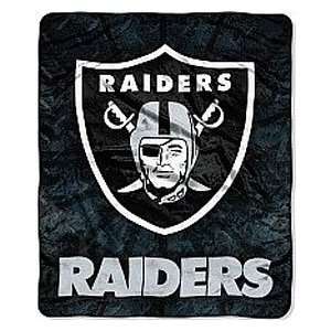   Raiders NFL 50 X 60 Roll Out Style Royal Plush Raschel Throw Blanket