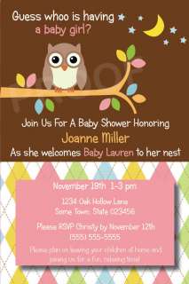  YOU OWLS Printable Baby Shower Invitation Birthday Party girl boy neu