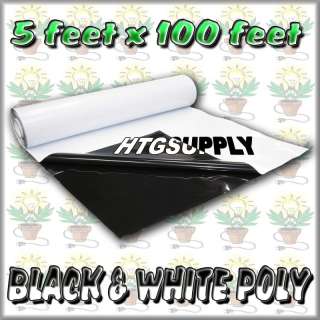 BLACK WHITE POLY PANDA FILM 5 x 100 6 mil hydroponic  