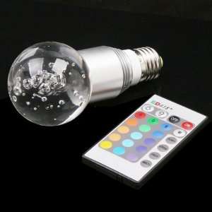 E27 3W 16 Color RGB Crystal Flash LED Light Bulb with Remote Control 