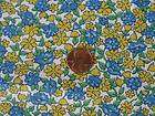 35 w vintage blue yellow small scale quilt cotton fabric