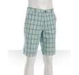 wesc aqua cotton check aiden shorts