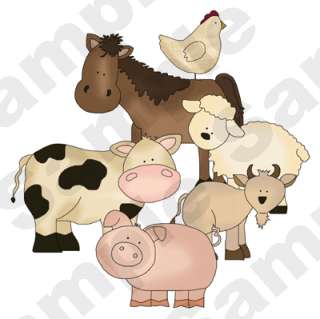 BARNYARD FARM ANIMALS ALPHABET LETTER COW PIG SHEEP WALL BORDER DECALS 