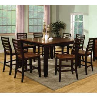 Solid Wood Bannock Acacia & Espresso Finish Counter Height Dining Set 