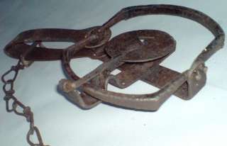 ANTIQUE HAND MADE METAL TRAP (with chain)  