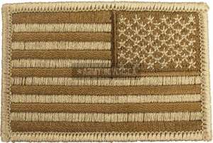 Desert Tan USA Military American REVERSED Flag Patch  