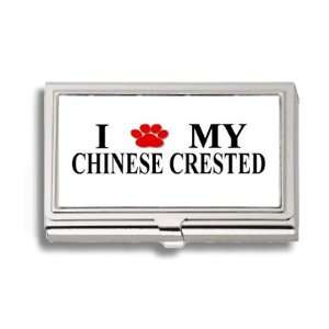  Chinese Crested Paw Love My Dog Business Card Holder Metal 