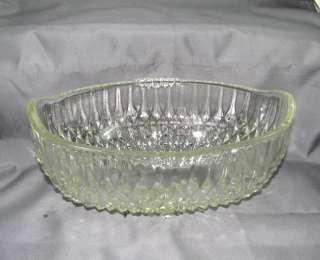 Vintage Indiana Glass Diamond Point Oval Bowl  