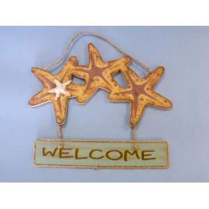  Wooden Starfish Welcome Sign 13   Nautical Themed Signs 